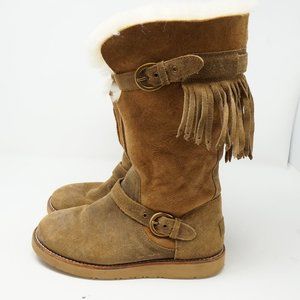 UGG Dauphine Fringe Chestnut Boots - US 7